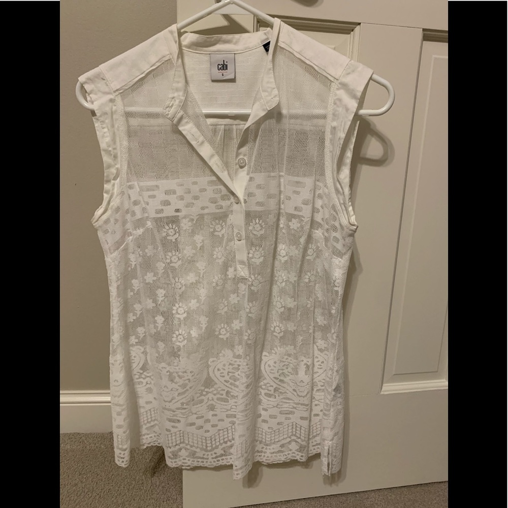 Cabi white prudence top.  Size small. EUC.